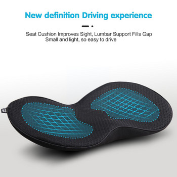 Μαξιλάρι καθίσματος αυτοκινήτου 2 σε 1 Memory Foam Μικρό μαξιλάρι μέσης Αύξηση μαξιλαριού Μαξιλάρι Αξεσουάρ Προστασία υγείας ισχίου Κάθισμα αυτοκινήτου W7W0