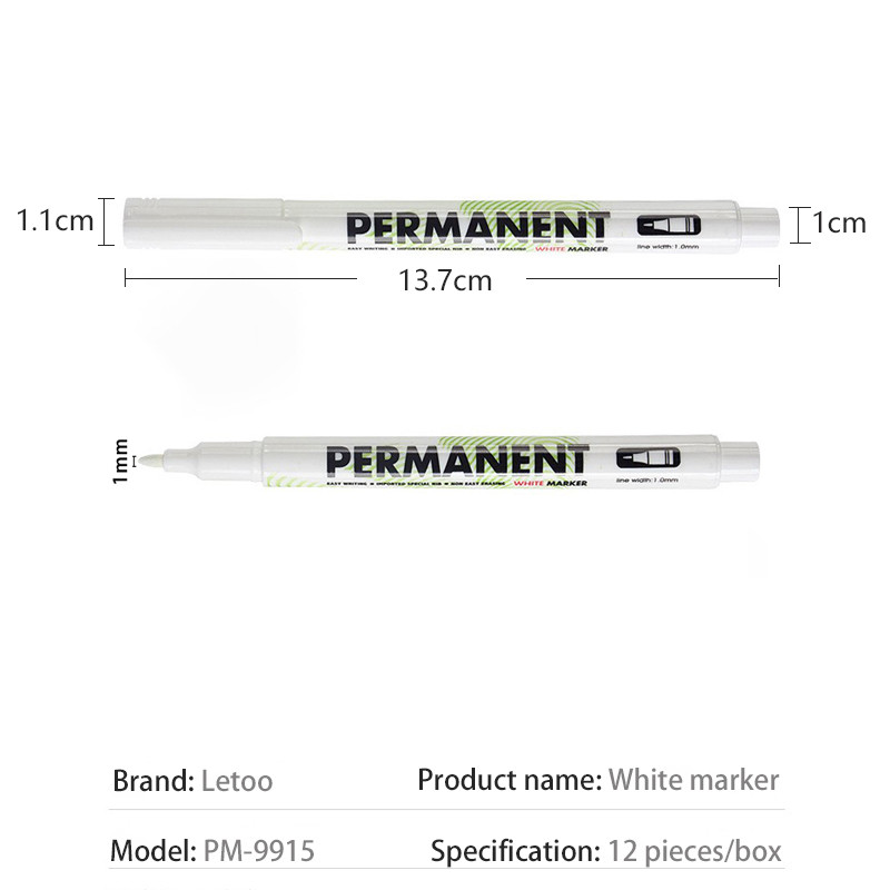 10 buc/set pix marker alb pixuri graffiti rezistent la apă permanent vopsit anvelope notebook benzi de rulare pix uleios ecologic