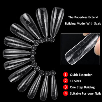 120 τμχ Φόρμες νυχιών Πλήρες κάλυμμα Ψεύτικα νύχια Καλούπι Γρήγορης κατασκευής Fake Nail Shaping Extend Top Molds For Gel Salon Art Manicure