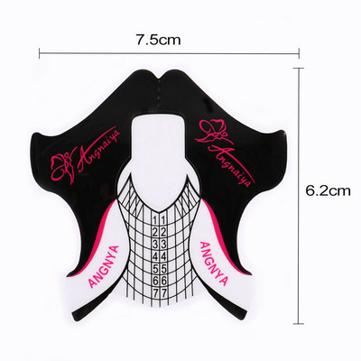 ANGNYA Nail Forms White Nail Art francia akril UV gél tippek hosszabbító matrica építő forma útmutató stencil manikűr eszközök