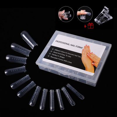 48/60/120db Felsőrész Dual Nail Forma French False Tips Extension System UV Poly Nails akril gél DIY körömdíszítő művészi forma