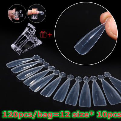 48/60/120db Felsőrész Dual Nail Forma French False Tips Extension System UV Poly Nails akril gél DIY körömdíszítő művészi forma