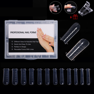 48/60/120db Felsőrész Dual Nail Forma French False Tips Extension System UV Poly Nails akril gél DIY körömdíszítő művészi forma