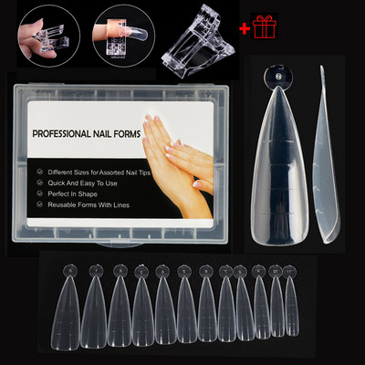48/60/120db Felsőrész Dual Nail Forma French False Tips Extension System UV Poly Nails akril gél DIY körömdíszítő művészi forma