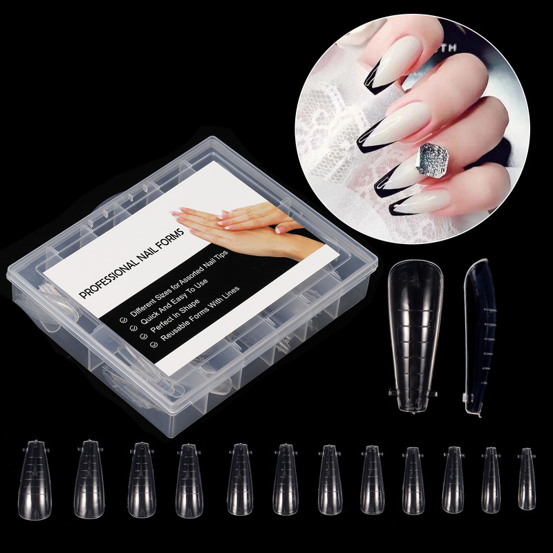 48/60/120db Felsőrész Dual Nail Forma French False Tips Extension System UV Poly Nails akril gél DIY körömdíszítő művészi forma