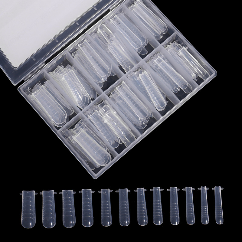 48/60/120db Felsőrész Dual Nail Forma French False Tips Extension System UV Poly Nails akril gél DIY körömdíszítő művészi forma