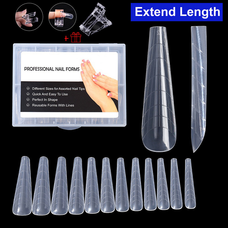 48/60/120db Felsőrész Dual Nail Forma French False Tips Extension System UV Poly Nails akril gél DIY körömdíszítő művészi forma