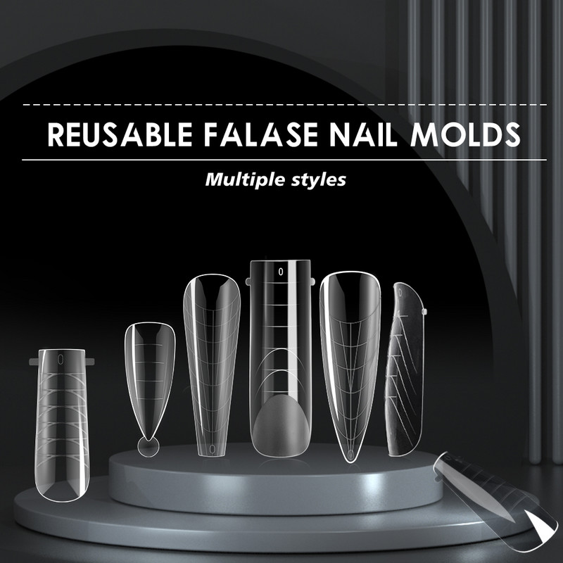 48/60/120db Felsőrész Dual Nail Forma French False Tips Extension System UV Poly Nails akril gél DIY körömdíszítő művészi forma