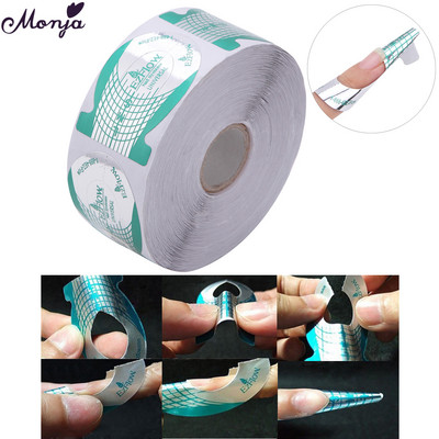 Monja 100 buc/20 buc forme de unghii pentru arta unghiilor, gel UV pentru ștanțare, extensie pentru ștanțare, ghidare pentru forma de clădire, instrumente de manichiură