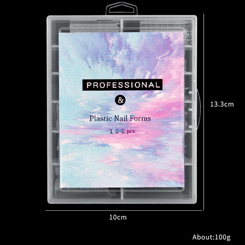 Dvostruki plastični oblici za nokte Lažni nail art savjeti za produžavanje gelom Akrilni kalupi za nokte Profesionalni dodaci za stiliziranje Alati za manikuru