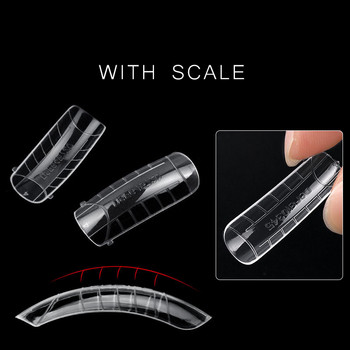 FlorVida 100pcs Kit Plastic False Nails Art Dual Form French Tips Poly Gel Extension Mode Ακρυλικό Σετ αξεσουάρ εργαλείων μανικιούρ