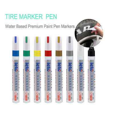 8 цвята маркери за боядисване на автомобилни гуми Водоустойчива перманентна писалка за автомобилни мотоциклетни гуми на протектора Гумен метален маркер Автомобилни аксесоари
