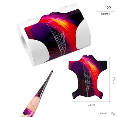100 db Akril körömdíszítési tippek hosszabbító forma útmutató szalag Professzionális UV gél műköröm francia matrica forma stencil manikűr eszköz