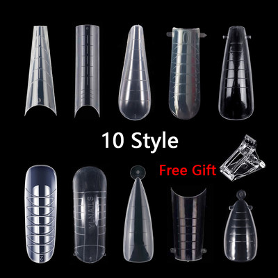 Dual Forms Finger Poly UV Gel Quick Building Extension Καλούπι ψεύτικο ακρυλικό διακοσμητικό καλλιτεχνικό στιλέτο επάνω φόρμες