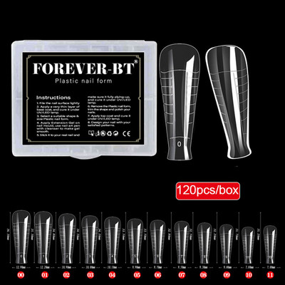 Forme duble Finger Poly UV Gel Quick Building Extension Mold unghii false acrilic Decoration Art Stiletto forme superioare