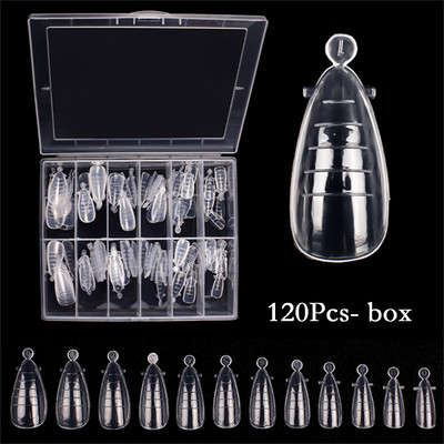 Forme duble Finger Poly UV Gel Quick Building Extension Mold unghii false acrilic Decoration Art Stiletto forme superioare