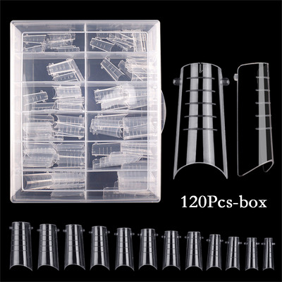 Forme duble Finger Poly UV Gel Quick Building Extension Mold unghii false acrilic Decoration Art Stiletto forme superioare