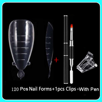 Forme duble Finger Poly UV Gel Quick Building Extension Mold unghii false acrilic Decoration Art Stiletto forme superioare