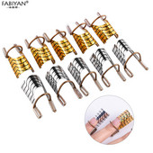 5db Nail Art C ívelt forma hosszabbító tippek francia fólia akril lakk gél UV formatervezési forma újrafelhasználható fém forma manikűr eszköz