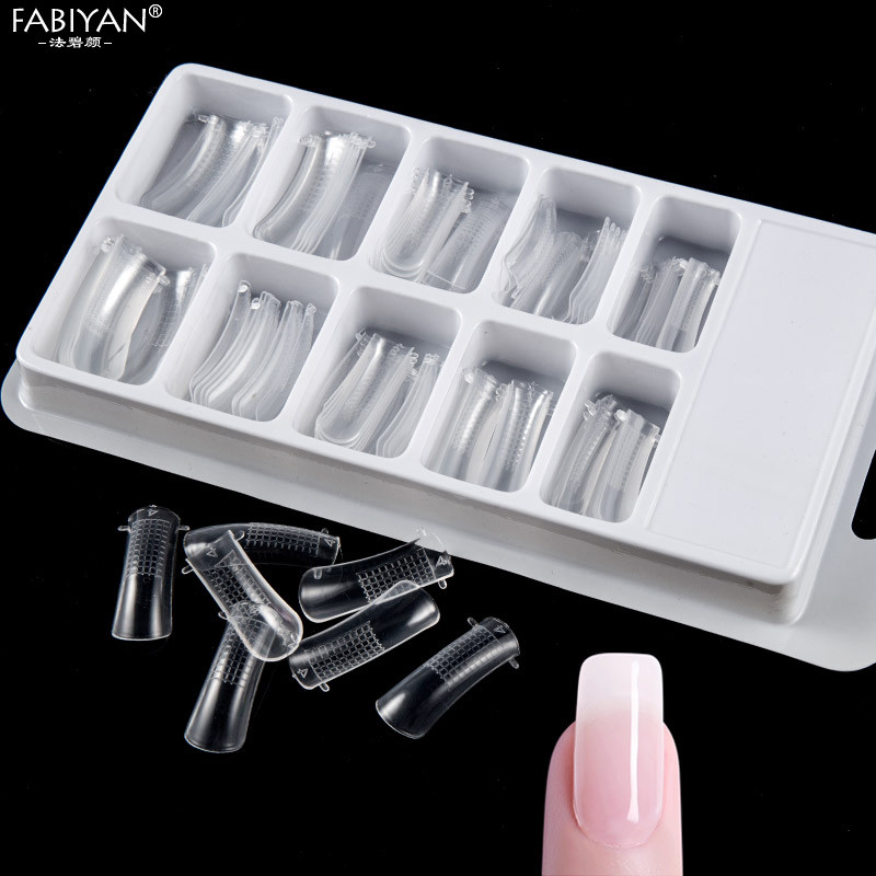 5db Nail Art C ívelt forma hosszabbító tippek francia fólia akril lakk gél UV formatervezési forma újrafelhasználható fém forma manikűr eszköz