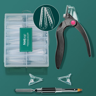 NAILPOP 120 buc. Unelte de artă pentru forme de unghii pentru gel UV Forme de extensie de construcție rapidă Mucegai pentru unghii acrilice Instrumente pentru unghii ușor de găsit