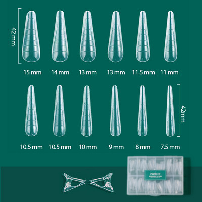 NAILPOP 120 buc. Unelte de artă pentru forme de unghii pentru gel UV Forme de extensie de construcție rapidă Mucegai pentru unghii acrilice Instrumente pentru unghii ușor de găsit