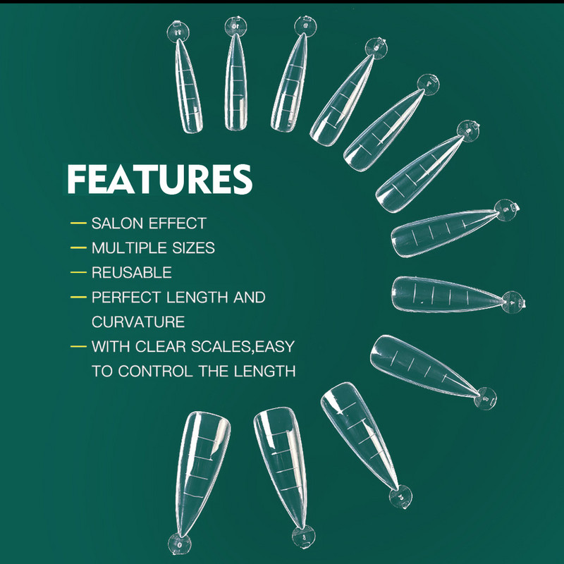 NAILPOP 120 buc. Unelte de artă pentru forme de unghii pentru gel UV Forme de extensie de construcție rapidă Mucegai pentru unghii acrilice Instrumente pentru unghii ușor de găsit