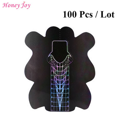 50/100 buc. Autocolante pentru forma de unghii Stiletto Pro, acrilic, gel UV, sfaturi de extensie, autocolant pentru constructor, ghid de formă, șablon, instrumente de manichiură