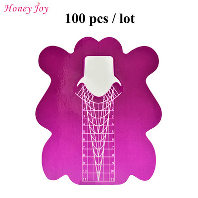 50/100 buc. Autocolante pentru forma de unghii Stiletto Pro, acrilic, gel UV, sfaturi de extensie, autocolant pentru constructor, ghid de formă, șablon, instrumente de manichiură