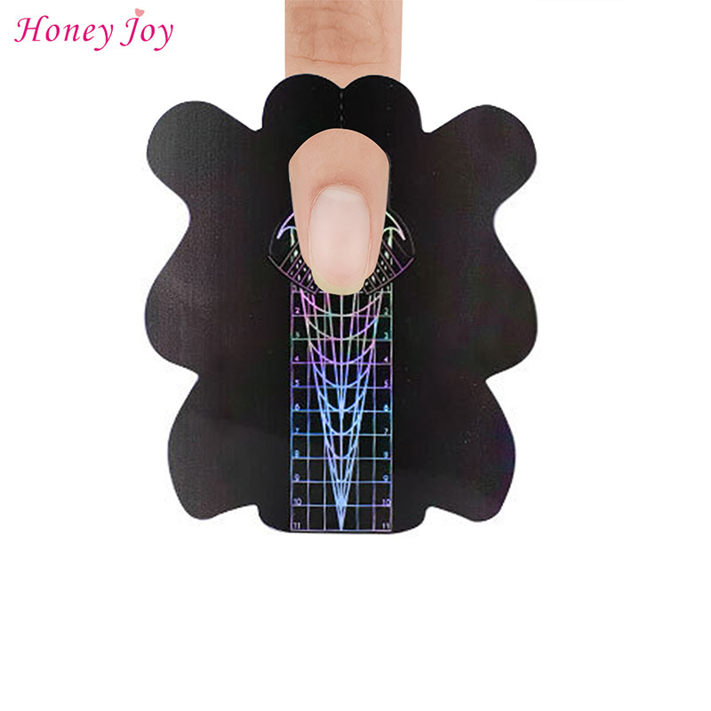 50/100 buc. Autocolante pentru forma de unghii Stiletto Pro, acrilic, gel UV, sfaturi de extensie, autocolant pentru constructor, ghid de formă, șablon, instrumente de manichiură