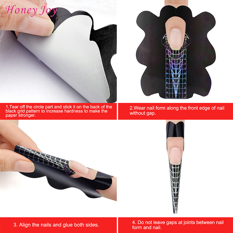 50/100 buc. Autocolante pentru forma de unghii Stiletto Pro, acrilic, gel UV, sfaturi de extensie, autocolant pentru constructor, ghid de formă, șablon, instrumente de manichiură