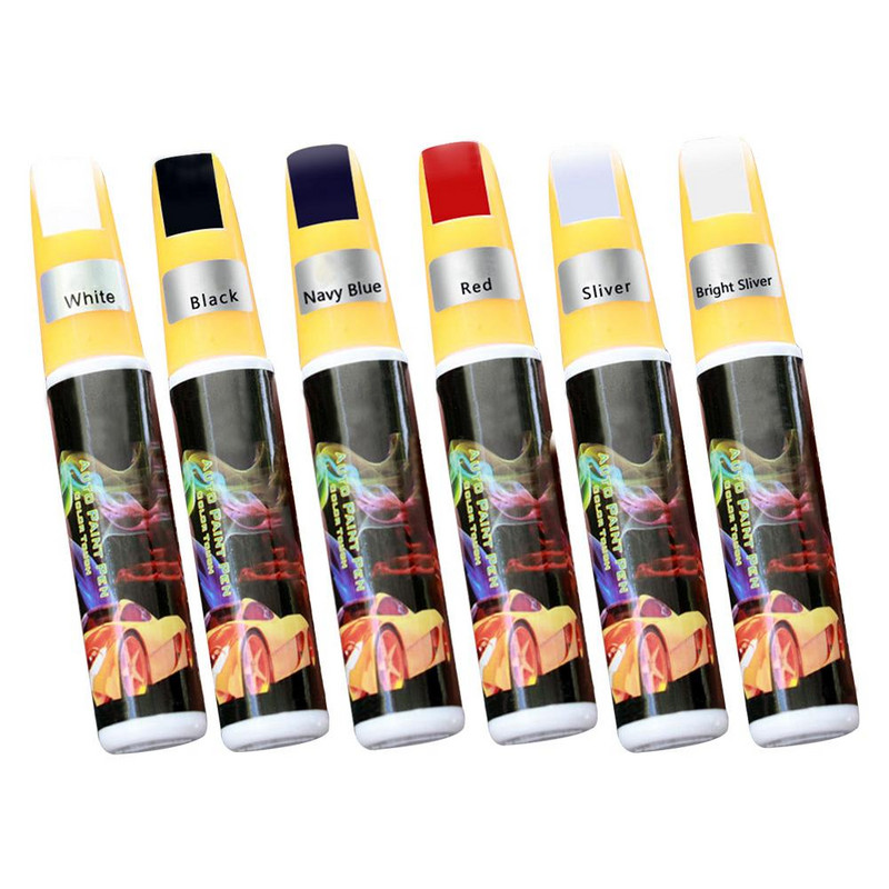 6 värvi autovärvi paranduspliiats kriimustuste parandamine pliiats värvi remont punane must valge hõbehall puutepliiats autodele mõeldud auto