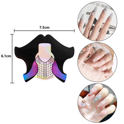 1 cutie Clear Dual Forms Sistem de unghii pentru acoperire completă Extensie pentru unghii DIY Accesorii pentru unghii Unelte pentru manichiură Sfaturi pentru matrițe cu gel de construcție rapidă