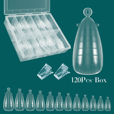 FILI 144/120 buc. Forme duble clare pentru unghii Poli UV Sistem de gel pentru unghii, reutilizabil DIY, matriță de extensie pentru unghii, forma superioară a unghiilor de construcție rapidă