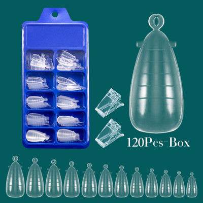 FILI 144/120 buc. Forme duble clare pentru unghii Poli UV Sistem de gel pentru unghii, reutilizabil DIY, matriță de extensie pentru unghii, forma superioară a unghiilor de construcție rapidă