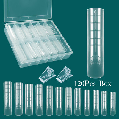 FILI 144/120 buc. Forme duble clare pentru unghii Poli UV Sistem de gel pentru unghii, reutilizabil DIY, matriță de extensie pentru unghii, forma superioară a unghiilor de construcție rapidă