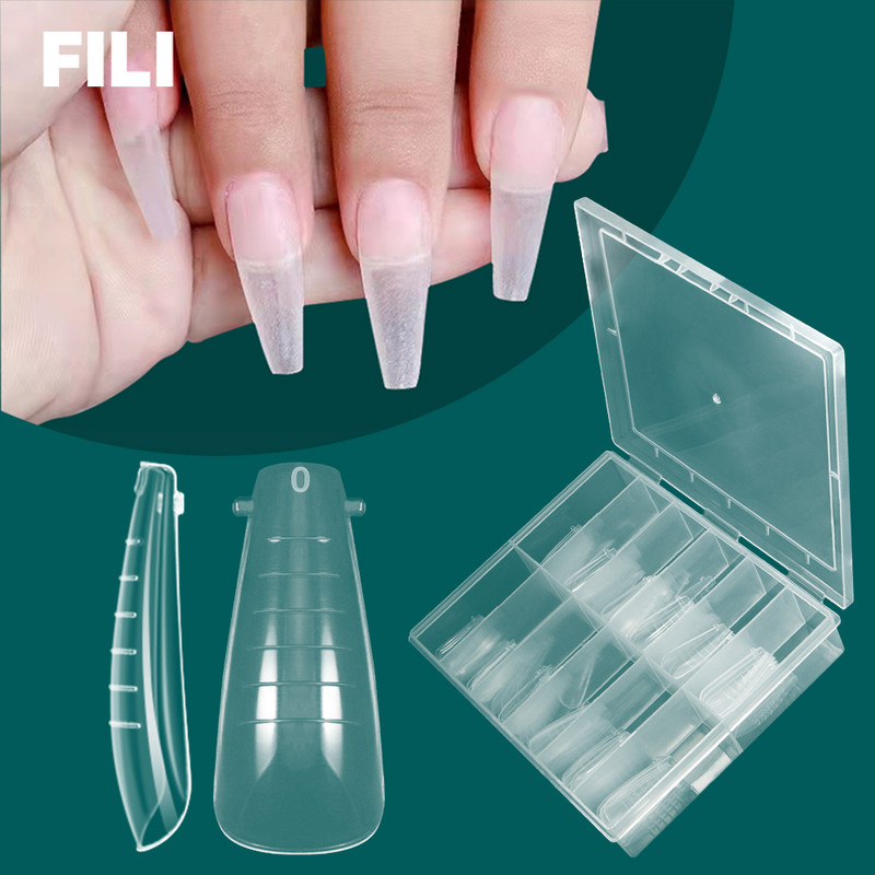 FILI 144/120 buc. Forme duble clare pentru unghii Poli UV Sistem de gel pentru unghii, reutilizabil DIY, matriță de extensie pentru unghii, forma superioară a unghiilor de construcție rapidă