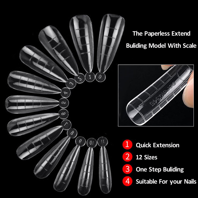 Forme de unghii multiple Forme de lac cu gel de construcție rapidă pentru extinderea vârfului Acrilic sculptat Nail Art DIY Manichiură Instrumente Echipament
