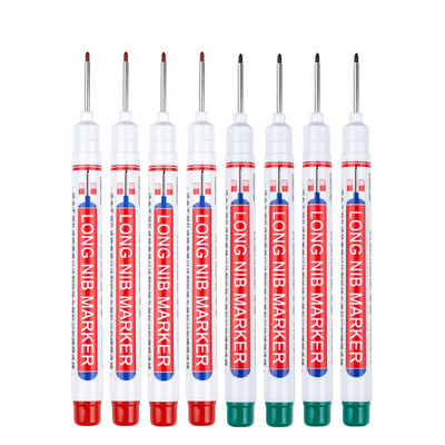 8 бр./компл. 20 мм дълбоки дупки Маркери с дълга глава с писец за метална перфорираща писалка Водоустойчива декорация за дървообработване на баня Многофункционална
