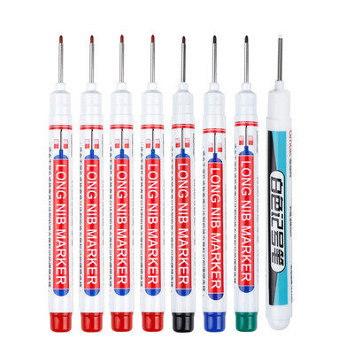 8 бр./компл. 20 мм дълбоки дупки Маркери с дълга глава с писец за метална перфорираща писалка Водоустойчива декорация за дървообработване на баня Многофункционална