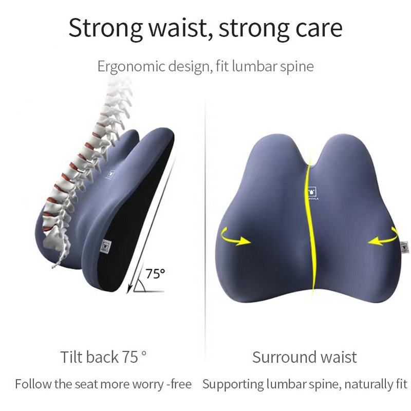 Suport lombar pentru mașină nou Momery spumă pernă de suport pentru scaun auto pernă respirabilă pentru spate ameliorează durerea spătarul scaunului pentru conducere