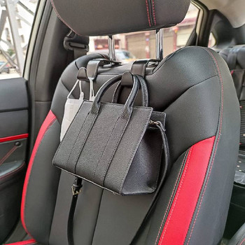 4 τμχ Προσκέφαλο καθισμάτων αυτοκινήτου Γάντζοι οχήματος Μαύρο γενική κρεμάστρα οργάνωση αποθήκευσης για τσάντα τσάντα παλτό παντοπωλείο Τσάντες ρούχα