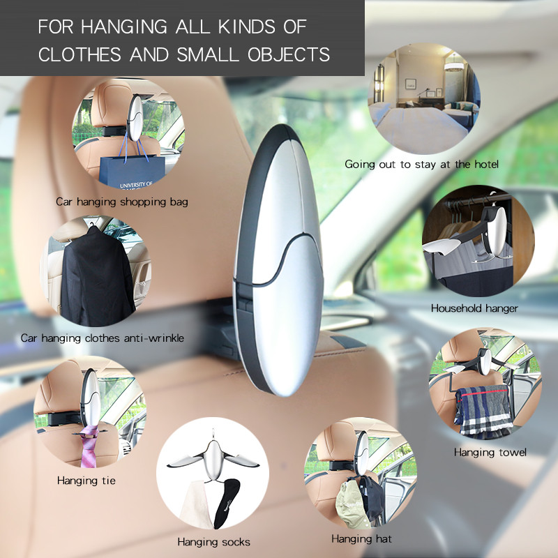 Umeraș pentru mașină Abs Accesorii pliabile Design pinguin multifuncțional Cârlig pentru spate scaun haine costum de afaceri Cârlig pentru cuier pentru mașină