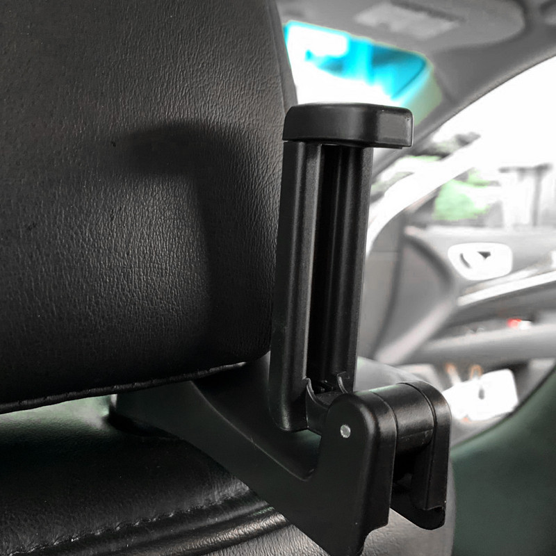 Cârlig pentru spate 2 în 1 Cârlig pentru tetiera pentru mașină cu suport pentru telefon Umeraș pentru spate scaun pentru geantă Poșetă Poșetă pentru băcănie Agrafe pliabile