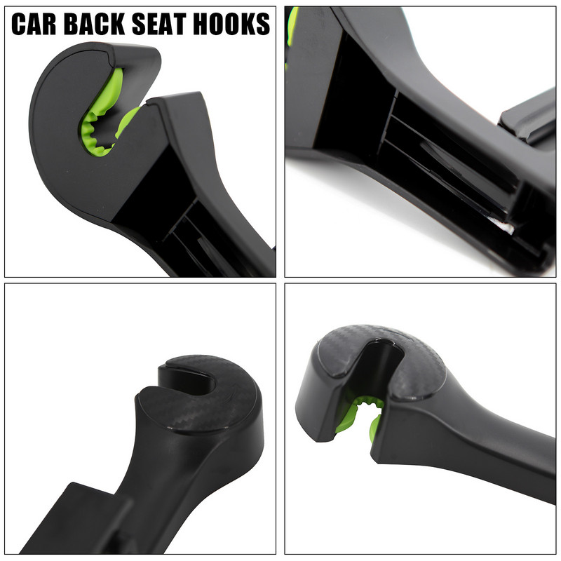 Cârlig pentru spate 2 în 1 Cârlig pentru tetiera pentru mașină cu suport pentru telefon Umeraș pentru spate scaun pentru geantă Poșetă Poșetă pentru băcănie Agrafe pliabile