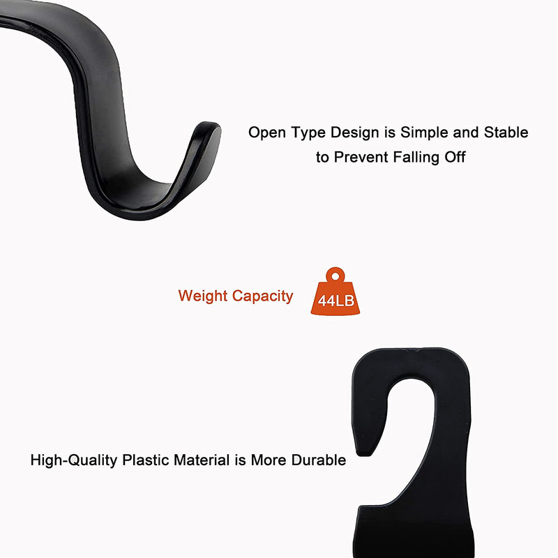 2 buc. cârlige pentru mașină scaunul vehiculului cârlig pentru tetiera negru universal umeraș organizator de depozitare pentru geanta de mână geanta haină saci de băcănie haine