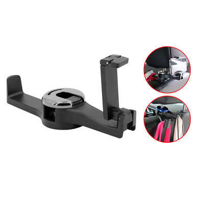Cârlig pentru tetieră pentru scaunul din spate al vehiculului 3 în 1 Suport pentru telefon mobil Cârlig portabil pentru umeraș pentru spătarul scaunului pentru poșetă Geanta Pânză Băcănie