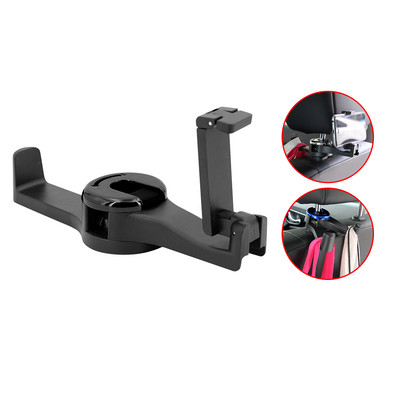 Cârlig pentru tetieră pentru scaunul din spate al vehiculului 3 în 1 Suport pentru telefon mobil Cârlig portabil pentru umeraș pentru spătarul scaunului pentru poșetă Geanta Pânză Băcănie