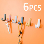 6 vnt Lipnus sieninis kablys Tvirtas be gręžimo Palto krepšys Vonios kambario durys Virtuvės rankšluosčių pakabos kabliukai Namų laikymo priedai