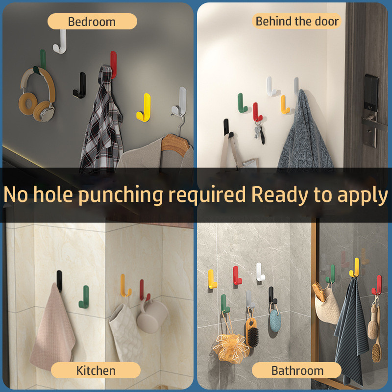 6 vnt Lipnus sieninis kablys Tvirtas be gręžimo Palto krepšys Vonios kambario durys Virtuvės rankšluosčių pakabos kabliukai Namų laikymo priedai